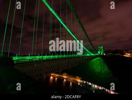 Clifton Suspension Bridge - St. Patrick's Day Stockfoto