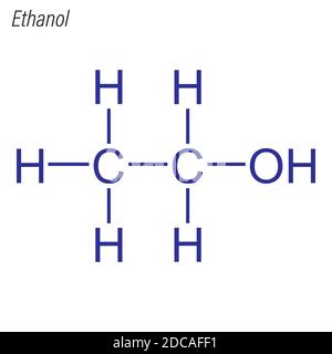 Skelettformel von Ethanol. Antimikrobielles chemisches Molekül. Stock Vektor