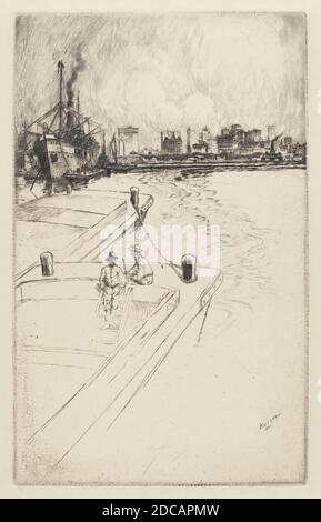 Charles Frederick William Mielatz, (Künstler), Amerikaner, 1864 - 1919, New York aus dem Hafen, 1905, Radierung Stockfoto