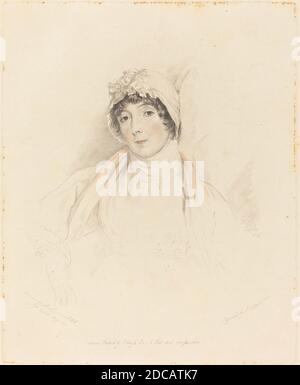 Frederick Christian Lewis I, (Künstler), britisch, 1779 - 1856, Sir Thomas Lawrence, (Künstler nach), britisch, 1769 - 1830, Lucy Lawrence, 1831, handkolorierter Stich Stockfoto