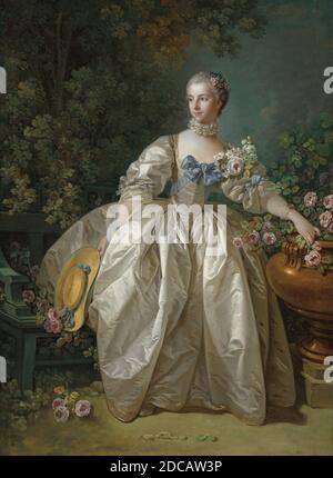 François Boucher, (Künstler), französisch, 1703 - 1770, Madame Bergeret, möglicherweise 1766, Öl auf Leinwand, insgesamt: 143.5 x 105.4 cm (56 1/2 x 41 1/2 Zoll), gerahmt: 172.4 x 134.3 cm (67 7/8 x 52 7/8 Zoll Stockfoto