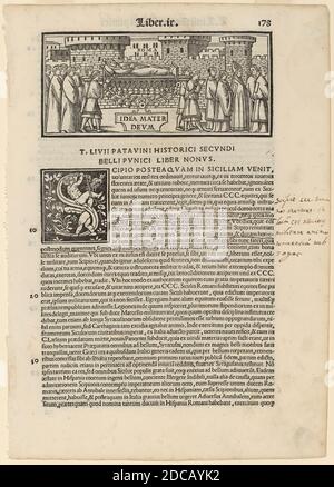 Andrea Zoan, (Künstler), italienisch, aktiv ca.1475/1519, Seite aus Livius Historiabum Libri, 1520, Gravur Stockfoto