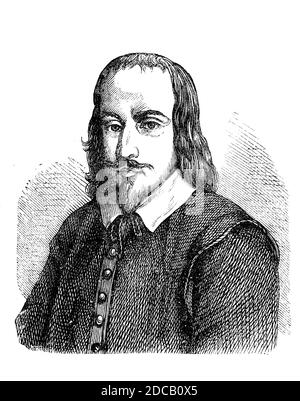 Jakob Böhme, 24. April 1575 - 17. November 1624, deutscher Philosoph, christlicher Mystiker und evangelischer Theologe / Jakob Böhme, Jacob Böhme, 1575 - 17. November 1624, deutscher Mystiker, Philosoph und christlicher Theosoph, Historisch, historisch, digital verbesserte Reproduktion eines Originals aus dem 19. Jahrhundert / digitale Reproduktion einer Originalvorlage aus dem 19ten Jahrhundert. Jahrhundert, Stockfoto