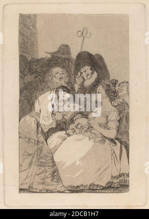 Francisco de Goya, (Künstler), Spanisch, 1746 - 1828, La filiacion (die Filiation), Los Caprichos (Platte 57), (Serie), in oder vor 1799, Radierung und Aquatinta, Platte: 21.6 × 15.2 cm (8 1/2 × 6 in.), Blatt: 26.4 × 20 cm (10 3/8 × 7 7/8 in