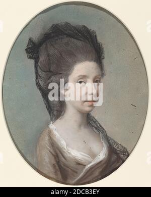 Hugh Douglas Hamilton, (Künstler), Irish, c. 1739 - 1808, Lady Holland (Lady Mary Fitzpatrick), c. 1770, Pastellfarben mit Graphitanteil auf Papier, insgesamt (oval): 25 x 20 cm (9 13/16 x 7 7/8 Zoll Stockfoto