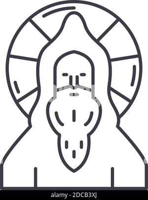 Devotee Symbol, lineare isolierte Illustration, dünne Linie Vektor, Web-Design-Zeichen, Umriss Konzept Symbol mit editierbaren Strich auf weißem Hintergrund. Stock Vektor