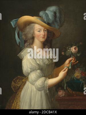 Anonymous Artist, (Maler), Élisabeth Louise Vigée Le Brun, (Künstler nach), Französisch, 1755 - 1842, Marie-Antoinette, nach 1783, Öl auf Leinwand, insgesamt: 92.7 x 73.1 cm (36 1/2 x 28 3/4 Zoll), gerahmt: 137.8 x 106.4 cm (54 1/4 x 41 7/8 Zoll Stockfoto