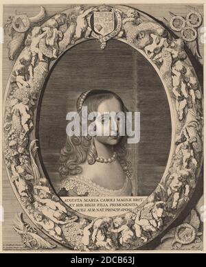 Jonas Suyderhoff, (Künstler), Niederländisch, c. 1613 - 1686, Gerrit van Honthorst, (Künstler nach), Niederländisch, 1592 - 1656, Maria I. Stuart, Fürsten von Nassau, (Serie), 1643, Radierung und Gravur Stockfoto