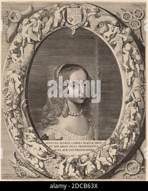 Jonas Suyderhoff, (Künstler), Niederländisch, c. 1613 - 1686, Gerrit van Honthorst, (Künstler nach), Niederländisch, 1592 - 1656, Maria I. Stuart, Fürsten von Nassau, (Serie), 1643, Radierung und Gravur Stockfoto