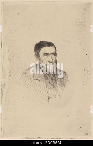 Giuseppe de Nittis, (Künstler), Italienisch, 1846 - 1884, Portrait of a man, Radierung Stockfoto