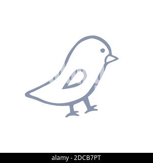 Handgezeichneter einfacher Umriss Vogel in Vektor gemacht. Stock Vektor