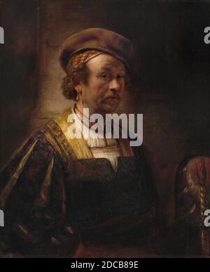 Niederländisch 17. Jahrhundert, (Maler), Rembrandt van Rijn, (verwandter Künstler), Niederländisch, 1606 - 1669, Portrait of Rembrandt, 1650, Öl auf Leinwand, insgesamt: 92 x 75.5 cm (36 1/4 x 29 3/4 Zoll), gerahmt: 125.1 x 107 x 11.4 cm (49 1/4 x 42 1/8 x 4 1/2 Zoll Stockfoto