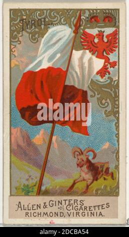 Tirol, von Flags of All Nations, Serie 2 (N10) für Allen &amp; Ginter Cigarettes Brands, 1890. Stockfoto