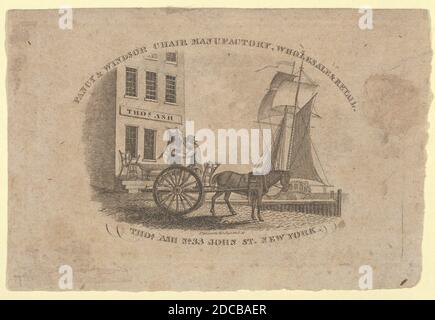 Fancy &amp; Windsor Chair Manufaktur, Großhandel &amp; Einzelhandel, Thomas Ash, No. 33 John Street, New York, 1817. Stockfoto