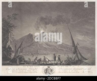 Blick auf den Vesuv, wie er 1757, 1762 war. Stockfoto