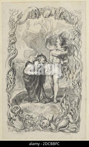 Illustration zum Sturm: Caliban, Ferdinand und Ariel, 1836. Stockfoto