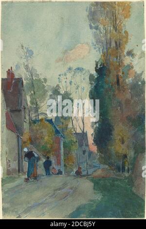 Auguste Lepère, (Künstler), französisch, 1849 - 1918, Rue de Jouy le Comte, wahrscheinlich 1880, Aquarell, insgesamt (ca.): 21.6 x 14.4 cm (8 1/2 x 5 11/16 Zoll Stockfoto