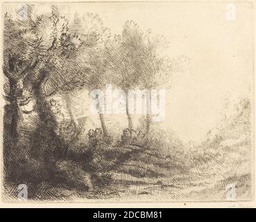 Alphonse Legros, (Künstler), französisch, 1837 - 1911, Landschaft (Paysage), Radierung Stockfoto