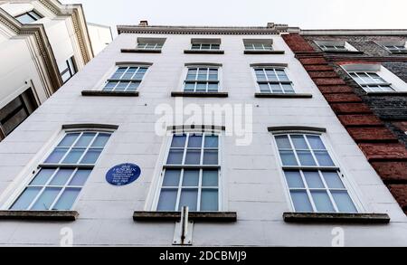 Jimi Hendrix Blaue Plakette 23 Brook Street London Großbritannien Stockfoto