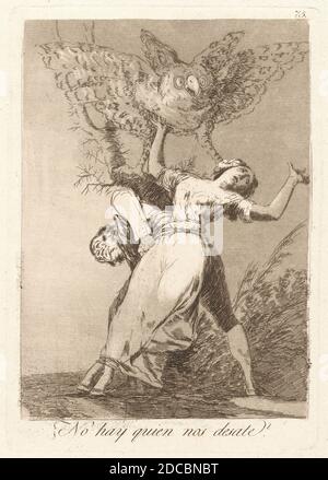 Francisco de Goya, (Künstler), Spanisch, 1746 - 1828, No Hay quien nos desate? (Can't anyone Untie US?), Los Caprichos (Platte 75), (Serie), veröffentlicht 1799, Radierung und brüniertes Aquatinta auf gedecktem Papier, Platte: 21.6 x 15.2 cm (8 1/2 x 6 in.), Blatt: 28.7 x 18.9 cm (11 5/16 x 7 7/16 in Stockfoto