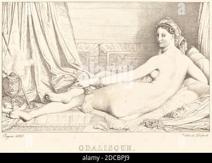 Jean-Auguste-Dominique Ingres, (Künstler), französisch, 1780 - 1867, Odalisque, 1825, Lithographie Stockfoto