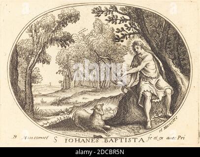 Balthasar Moncornet, (Künstler), Französisch, c. 1600 - 1668, Johannes der Täufer, Gravur Stockfoto