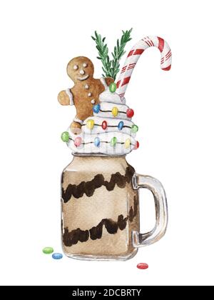 Weihnachten Monster Shake Dessert mit Lebkuchen Stockfoto