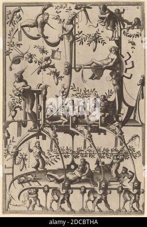 Cornelis Floris II, (Künstler), Flämisch, 1514 - 1575, Ornament, 1557, Radierung und Gravur Stockfoto