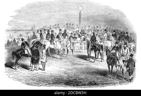 The Betting Ring, Derby Day, Epsom Races, 1844. Aus "Illustrated London News", 1844, Vol Stockfoto