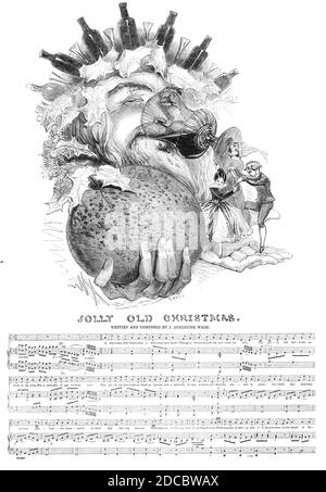 Jolly Alte Weihnachten, 1844. Illustration zu einem von J. Augustine Wade geschriebenen und komponierten Lied. Aus "Illustrated London News", 1844, Vol Stockfoto