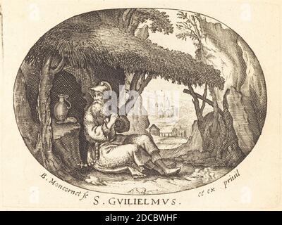 Balthasar Moncornet, (Künstler), Französisch, c. 1600 - 1668, Heiliger Wilhelm der Einsiedler, Gravur Stockfoto