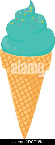 Eiskonus-Symbol auf weißem Hintergrund isoliert. Vektorgrafik. Eiswaffel Stock Vektor