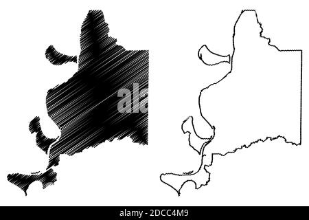 Adams County, Mississippi (U.S.-County, Vereinigte Staaten von Amerika, USA, U.S., US) Karte Vektor Illustration, Scribble Skizze Adams Karte Stock Vektor