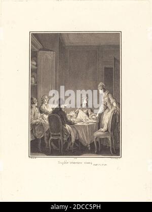 Nicolas Delaunay, (Künstler), französisch, 1739 - 1792, Jean-Michel Moreau der Jüngere, (Künstler nach), französisch, 1741 - 1814, Sophie remettez-vous Stockfoto