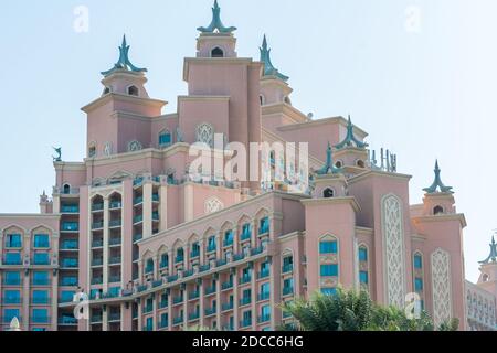 Atlantis Hotel, ein Luxus-Hotelresort an der Spitze der Palm Jumeirah Insel in Dubai der Vereinigten Arabischen Emirate. Stockfoto