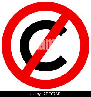 Geändertes Symbol des Urheberrechts mit gekreuzten C. Metapher für alternative Wege des Austauschs geistigen Eigentums: Creative Commons, Open Source Stockfoto