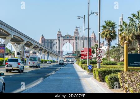 Atlantis Hotel, ein Luxus-Hotelresort an der Spitze der Palm Jumeirah Insel in Dubai der Vereinigten Arabischen Emirate. Stockfoto