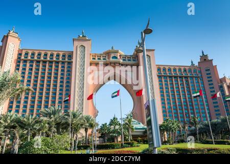 Atlantis Hotel, ein Luxus-Hotelresort an der Spitze der Palm Jumeirah Insel in Dubai der Vereinigten Arabischen Emirate. Stockfoto