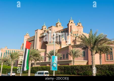 Atlantis Hotel, ein Luxus-Hotelresort an der Spitze der Palm Jumeirah Insel in Dubai der Vereinigten Arabischen Emirate. Stockfoto