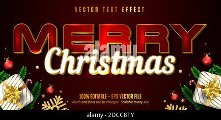 Fröhliche weihnachten Text-Effekt Stock Vektor