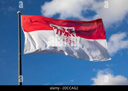 Koblenz, Deutschland. November 2020. Flagge des Landes Brandenburg mit Wappen. Koblenz, 17. November 2020 Quelle: dpa/Alamy Live News Stockfoto