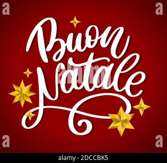 Elegante Holiday Vector Lettering Serie: Buon Natale Stock Vektor