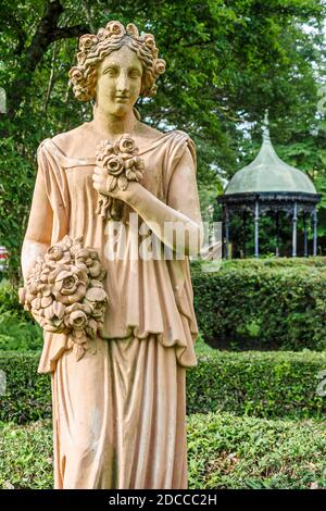 Mississippi Vicksburg Cedar Grove Mansion Inn, Hotel Restaurant Hotel Statue, Stockfoto