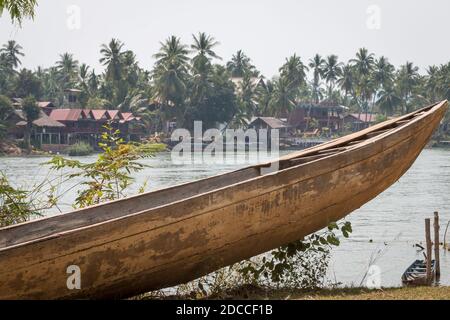 voyager au laos, Reise nach laos dans les 4000 iles au sud du laos. Lieu les plus touristiques du laos. Beaucoup de Backpacker si retrouvent. Stockfoto