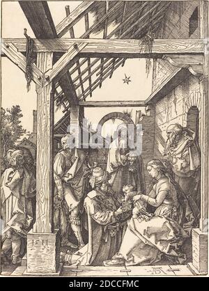 Albrecht Dürer, (Künstler), Deutsch, 1471 - 1528, die Anbetung der Könige, 1511, Holzschnitt Stockfoto