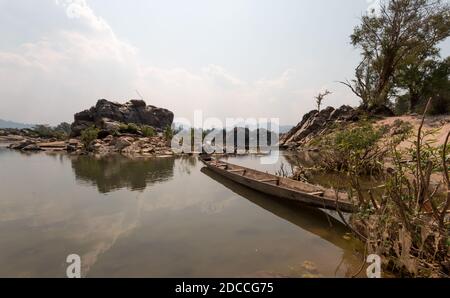 voyager au laos, Reise nach laos dans les 4000 iles au sud du laos. Lieu les plus touristiques du laos. Beaucoup de Backpacker si retrouvent. Stockfoto