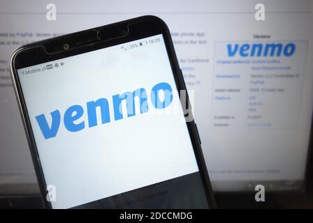 KONSKIE, POLEN - 18. August 2019: Venmo-Logo auf dem Handy angezeigt Stockfoto