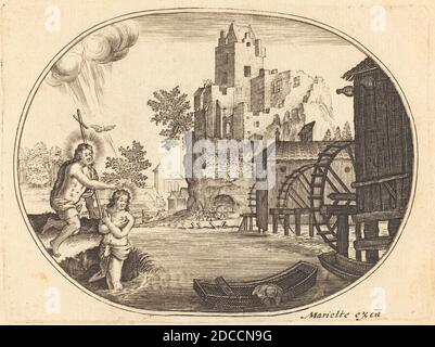 Balthasar Moncornet, (Künstler), Französisch, c. 1600 - 1668, die Taufe Christi, Gravur Stockfoto