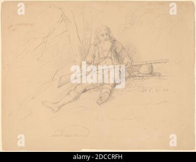 Asher Brown Durand, (Künstler), Amerikaner, 1796 - 1886, Rip Van Winkle, c. 1840, Graphit auf webtem Papier, Blatt: 22.9 × 29.4 cm (9 × 11 9/16 Zoll Stockfoto