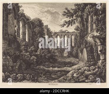 George Cuitt der Jüngere, (Künstler), Brite, 1779 - 1854, Riveaux, 1825, Radierung auf Papierminz, Platte: 25.2 x 31.4 cm (9 15/16 x 12 3/8 Zoll), Gesamtumfang: 31.3 x 42.3 cm (12 5/16 x 16 5/8 Zoll), Gesamtumfang (Mattengröße): 40.6 x 55.9 cm (16 x 22 Zoll Stockfoto